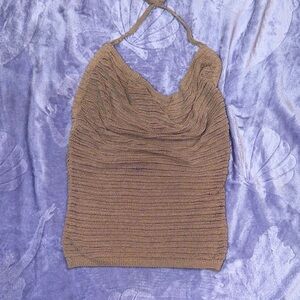 Guess Brown Halter Knit Top